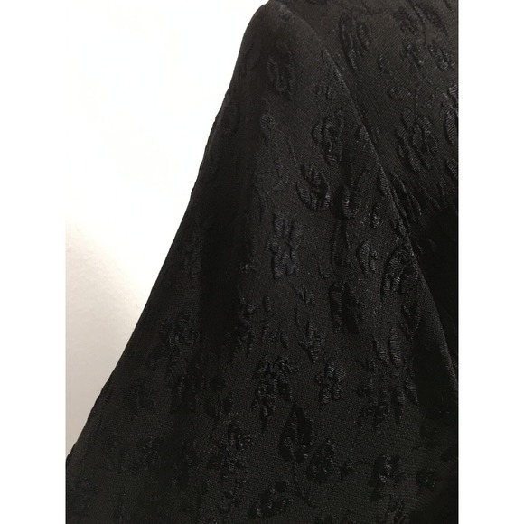 Vintage 50s Peg Palmer Dress Womens Large Black Cocktail Party Side Ties Floral - Picture 3 of 13